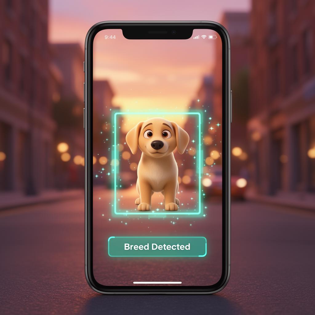 AI camera scanning a dog